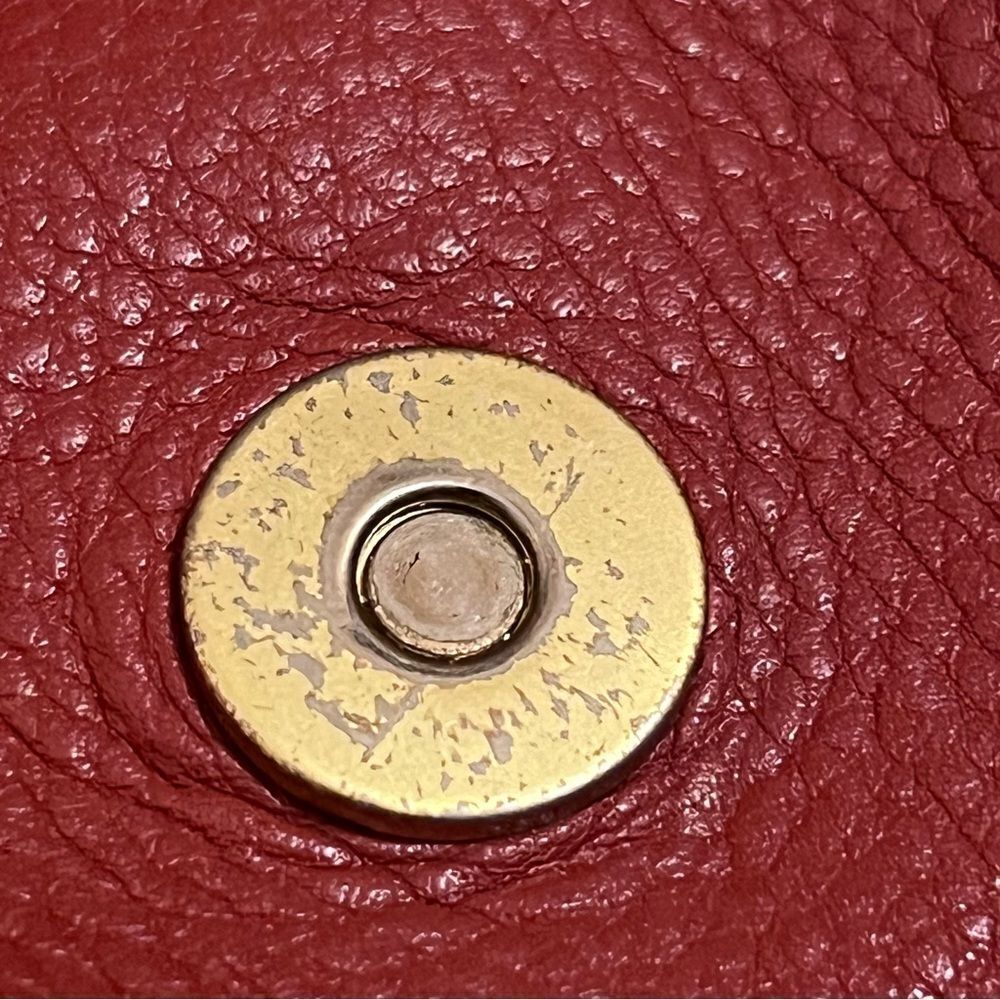 Chloe Grapefruit Red Leather Satchel Top Handle Brushed Gold Shoulder Bag Tote - Picture 8 of 12